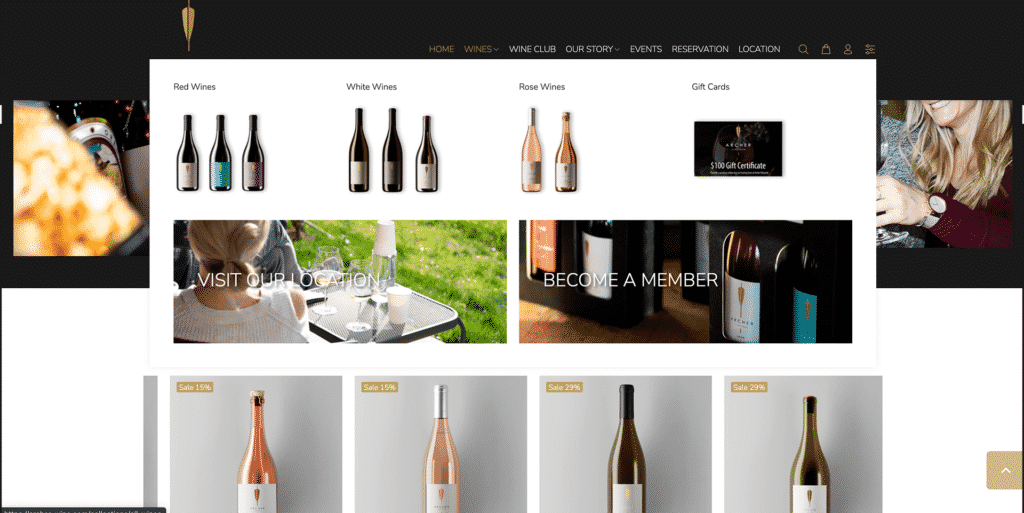 Website Design Archer Wine
