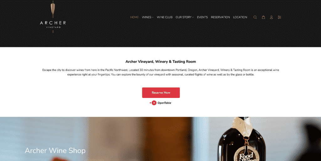 Website Design Archer Wine