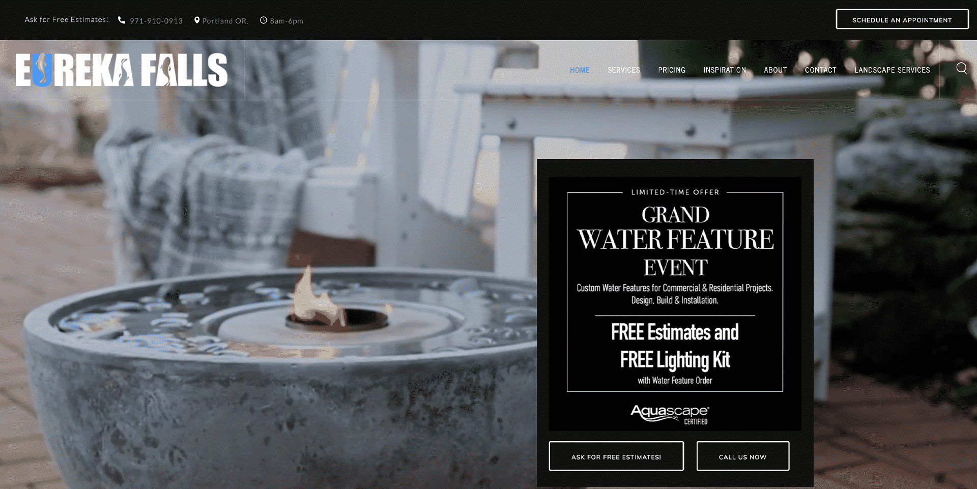 Eureka Falls Website Design